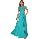 ZVGEM Lace Chiffon Mother of The Bride Dresses for Women Long Wedding Guest Gowns A Line Mother of The Groom Dresses