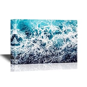 Canvas Wall Art - Sea Waves - Gallery Wrap Modern Home Art | Ready to Hang - 12x18 inches