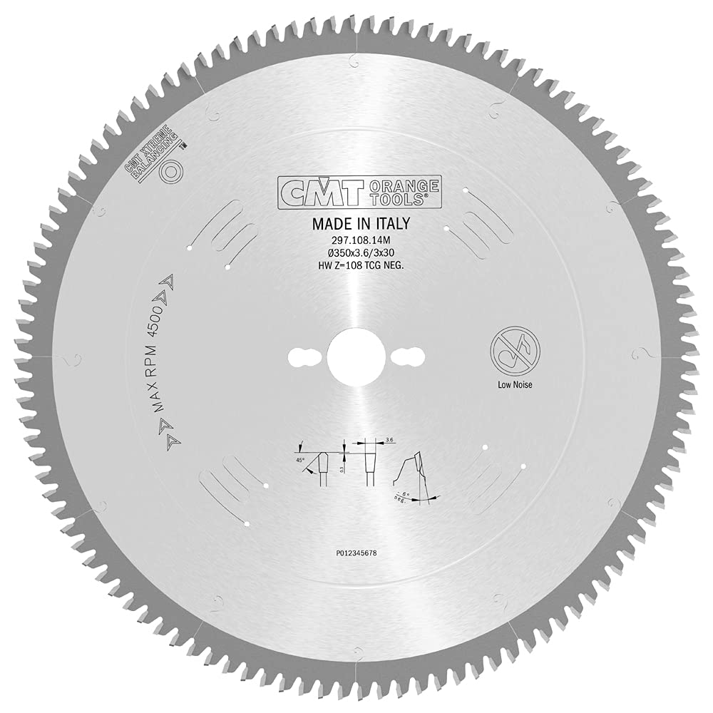 CMT Orange Tools 297.108.14 M – Non-Metal/Laminate Saw Blade350X3.2X30 Z108 Hwg