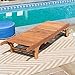 Coral Coast Bellora Acacia Chaise Lounger with Pullout Table