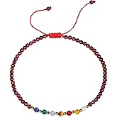 Jewever 7 Chakra Ankle Bracelets for Women Beach Foot Healing Crystals Lava Rock Essential Oils Diffuser Worry Stone Energy Balancing Meditation Yoga gifts