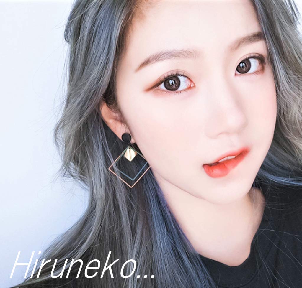 Mua ひるねこ レディースピアス人気 セット バリエーションあり スクエアピアス 流行 小顔 スタイリッシュ トレンド 大ぶり クール かっこいい 韓国 両耳用 ゴールド セクシー ゆれる おしゃれ プレゼント かわいい きれい 素敵 ブラック ブラウングリーン 2点セット