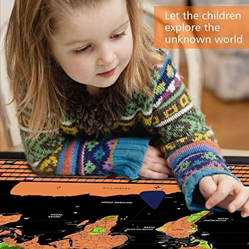 Scratch Off Map Of The World | Travel World Map Poster | US States and Country Flags | Large Size 32½ x 23½ inches | Includes Scratcher | Inspiration Gift For Traveler | By Inspiration Life
