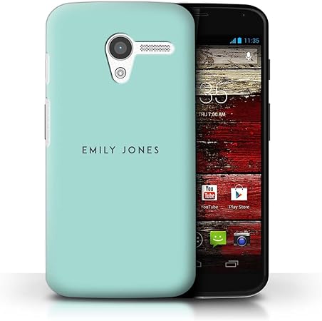 Stuff4 Personalised Phone Case For Motorola Moto X Custom Pastel Stamp Turquoise Transparent Clear Ultra Slim Thin Hard Back Cover Amazon Co Uk Computers Accessories