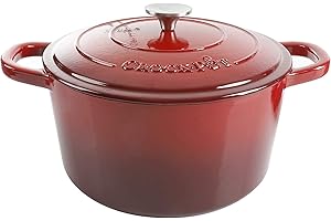Crock Pot 69144.02 7 Quart Cast Iron Dutch Oven, Scarlet Red