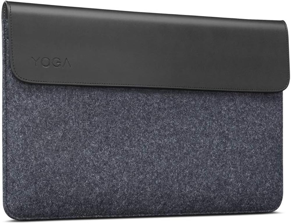 Lenovo Yoga Sleeve for 14 Inch Notebooks and Detachable Laptops Leather and Wool Felt, Black