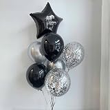 Isndare Black Silver Confetti Balloons 12in 35 Pcs Latex Helium Party Set view 7