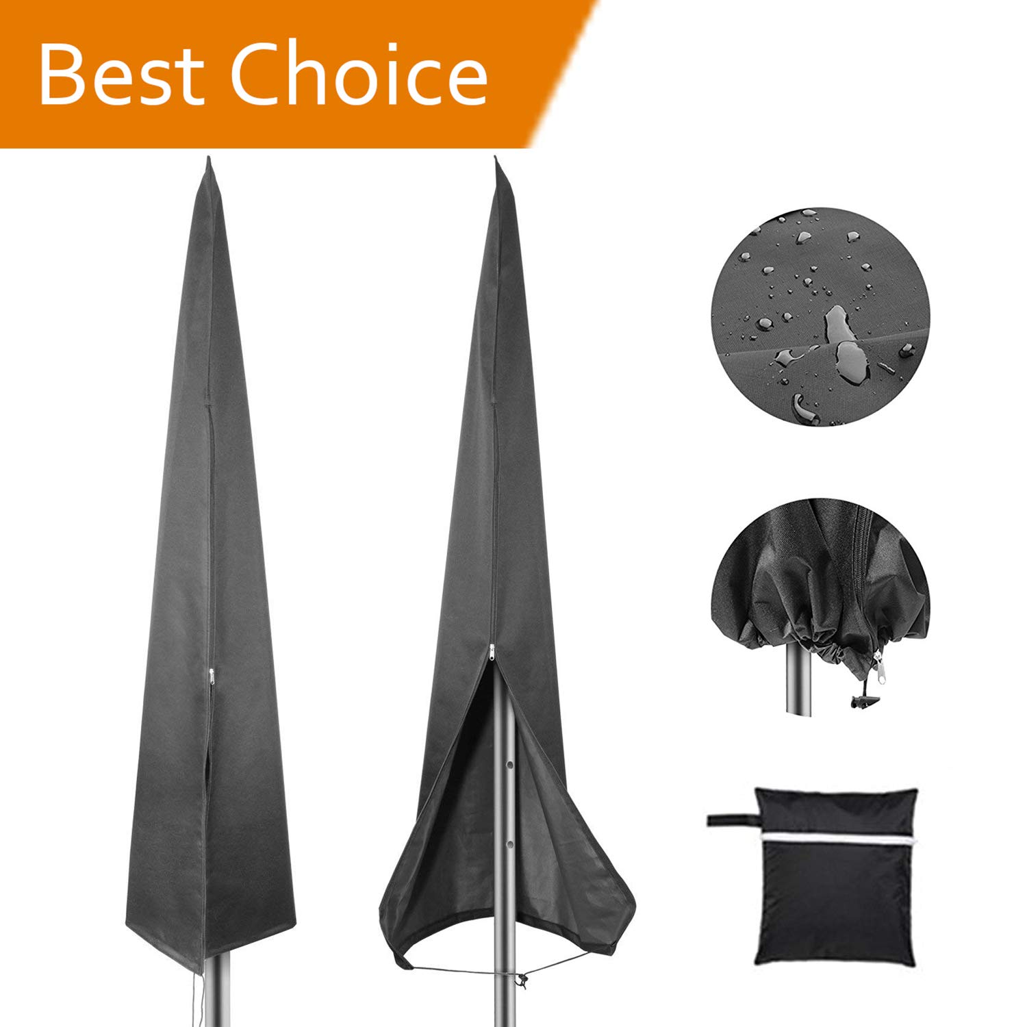 Patio Umbrella Covers Waterproof Market Parasol Covers With Zipper For 7ft To 11ft Outdoor Umbrellas Large Black Garden Outdoor Cjp Org In