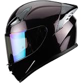 HAX Onix Full Face Motorcycle Helmets DOT Approved, Pinlock Ready &amp; Intercom Slot , Motorbike Powersports Street Racing for Men Women（Midnight Purple, L)