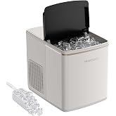 Frigidaire, Countertop Ice Maker, 26 lbs per Day &ndash; Fast Bullet Ice Making Machine with Touch Display, 9 Pieces in 7&ndash;15 Minutes, Portable Ice Machine for Home Kitchen, Office &amp; RV, Pearl