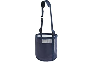 Gydoty Horse Feed Bag for Grain - Heavy Duty Mesh Horse Feeder with Adjustable Strap,Comfort Neck Pad,Nose Pad Horse Muzzle Feed Bag(Medium,Blue)