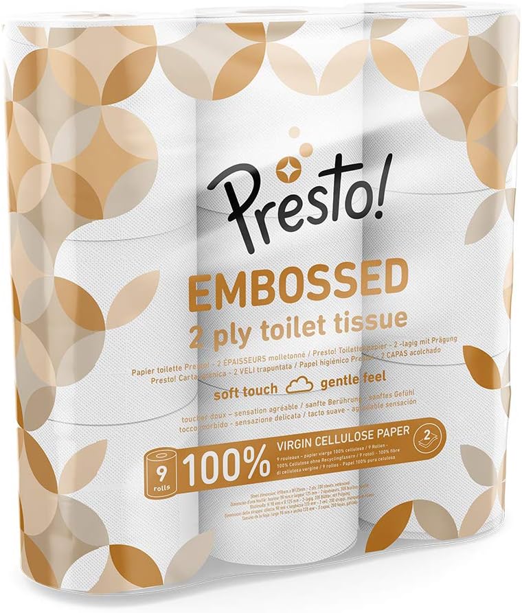 by Amazon Toilet Roll, 2-Ply Embossed, Soft and Gentle, 45 Rolls (5 Pack of 9), 200 Sheets per Roll, FSC Certified - Image 3
