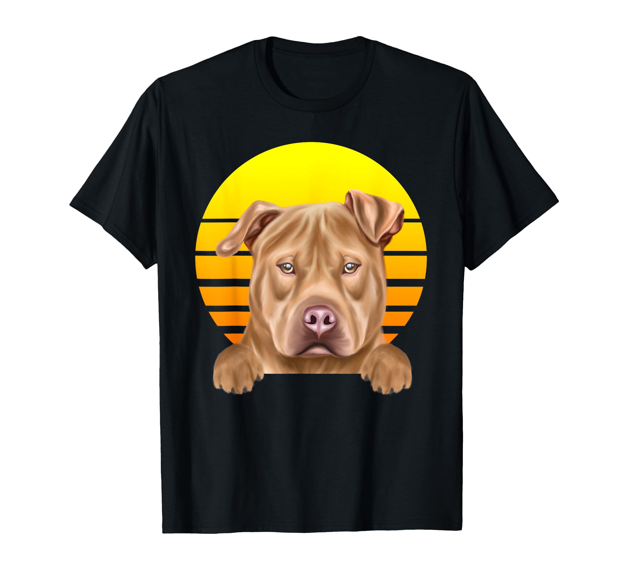 Vintage Sunset Usa Staffordshire Terrier Dog Lover T-Shirt