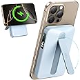 ESR for MagSafe Power Bank, Kickstand 10,000mAh MagSafe Portable Charger, Qi2 Certified 15W Fast Battery Pack with LED Display, 27W USB-C MagSlim Charger with Cable for iPhone 16/15/14/13/12,Sky Blue