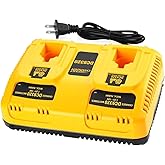 energup Dual DC9320 Fast Charger for Dewalt 18V Battery DW9116 Compatible with 7.2V-18V XRP NiCD/NiMH DC9098 DC9096 DC9091 DE9057 DW9072, for Dewalt Battery Charger (Not for Lithium)