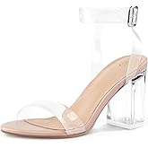 COASIS Women's Chunky Block Heels Open Toe Ankle Strap 3.5 Inch Heeled Sandals