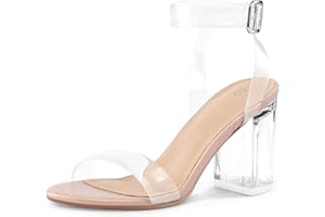 COASIS Women's Chunky Block Heels Open Toe Ankle Strap 3.5 Inch Heeled Sandals