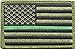 Green US Flag Thin Green Line Patch for Park Rangers, US Border Patrol, and Environment Services Personnel with Hook/Loop Backing