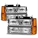 AKKON - For 94-98 GMT400/480 Chevy GMC C/K Series Pickup Truck Suburban Blazer Tahoe Headlight + Bumper + Corner light