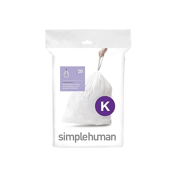 SIMPLEHUMAN CODE K CUSTOM FIT DRAWSTRING TRASH BAGS...