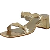 Dolce Vita Ilva Mid Women's Heels Gold Distressed Leather Size 5 M