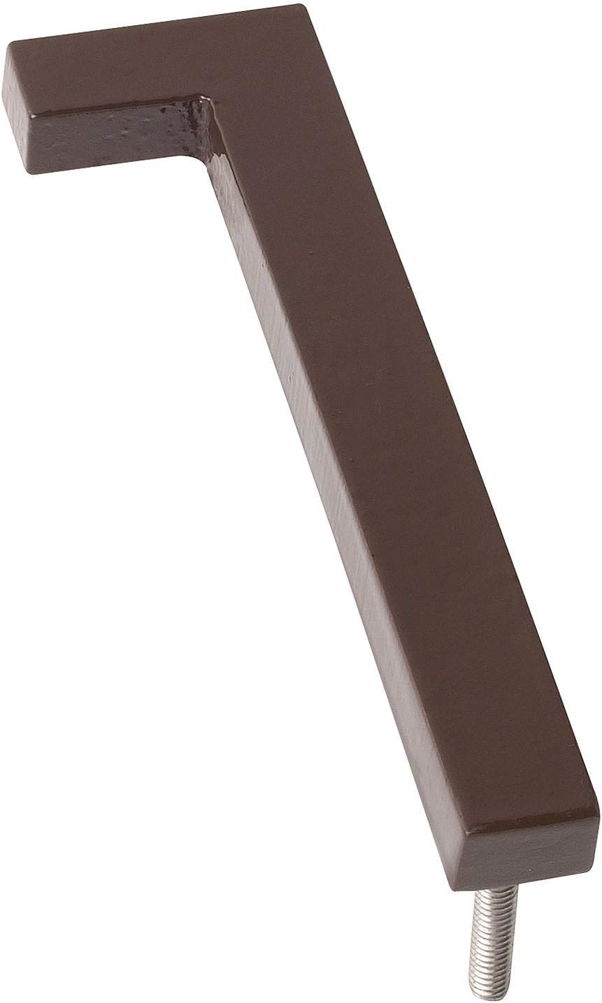 Address Signs - Montague Metal Products MHN-12-F-RB1-1 Solid Brushed Aluminum Modern Floating Address House Numbers, Powder Coated Roman Bronze