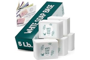 Prime Creations Soap Base for soap making supplies melt and pour soap base for DIY crafting moisturizing glycerin 5 LB, Unscented - White