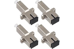 Moocci 4 Pcs LC to SC Adapter (Female to Female) Fiber Optic Connector Single Mode UPC Simplex Fiber Optic Extender 1PC Fiber Couplers/Flange