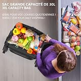 VOUNOT Folding Shopping Trolley 6 Wheels Stair Climbing 30L Black view 3