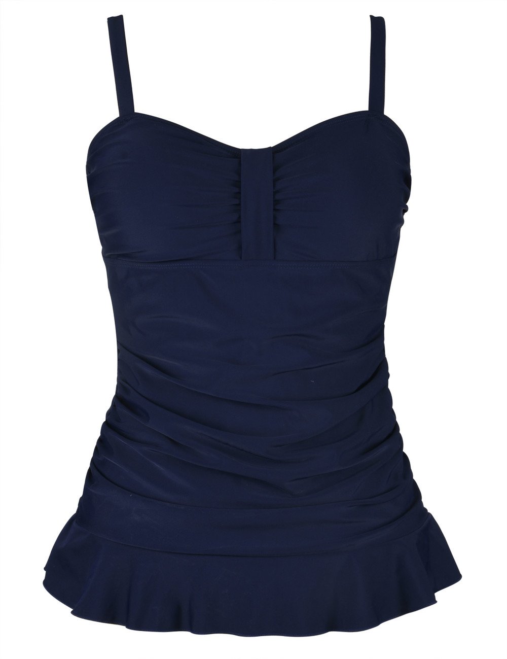 Hilor Women's 50's Retro Ruched Tankini Swimsuit