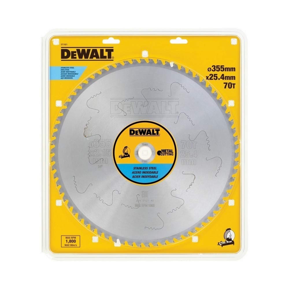 DT1921-QZ - Hojas para Sierra Estacionarias 355 x25.4 x 70D para Acero inoxidable