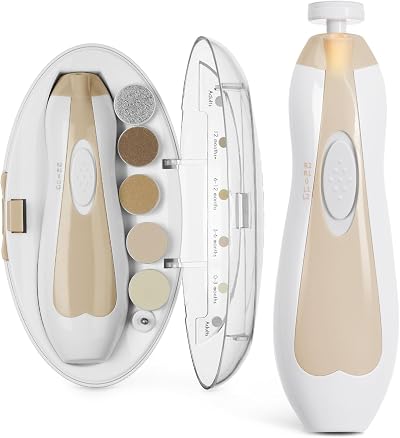 haakaa Electric Baby Nail Trimmer with LED Light 6 Heads Acorn
