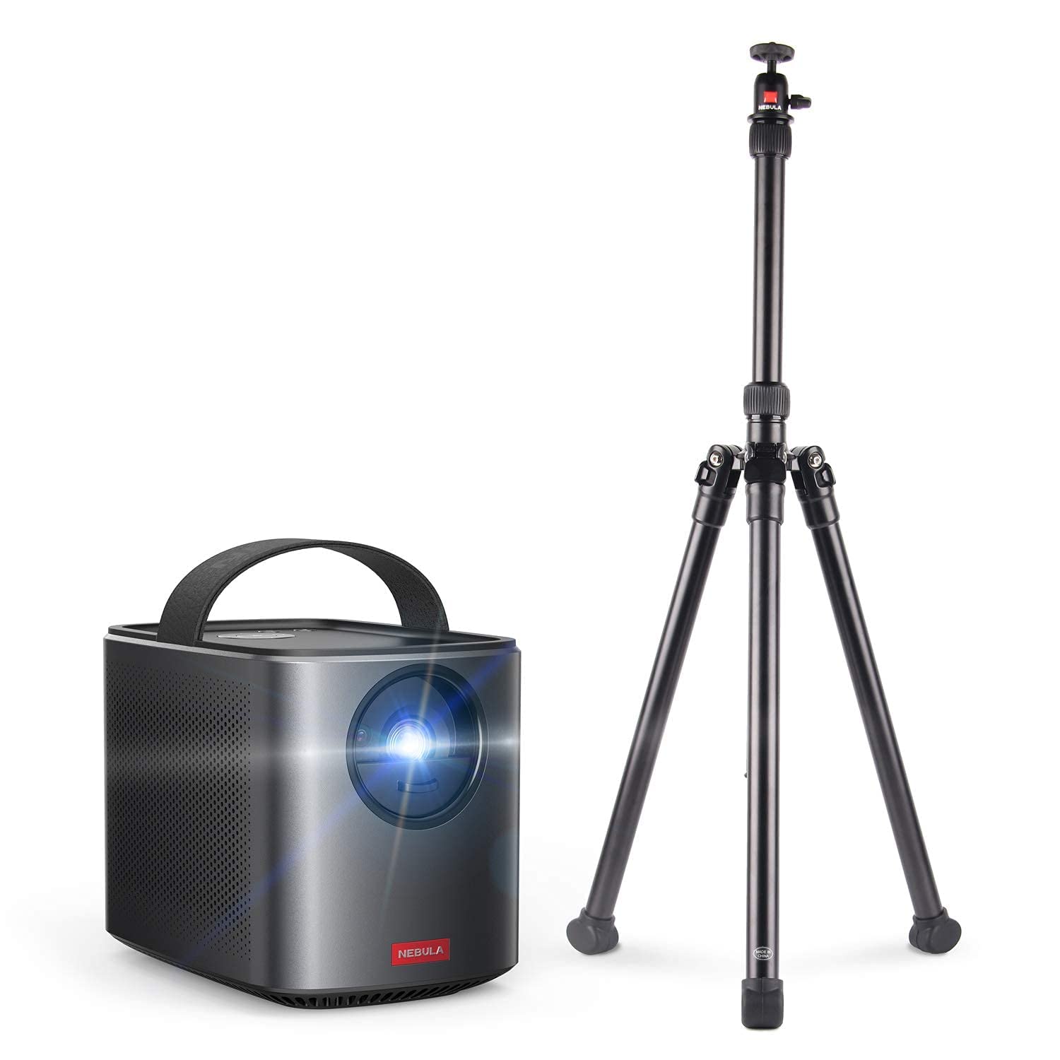 Anker by Mars II Pro 500 ANSI Lumen Portable Projector with Mars 2 Universal Tripod 3 Feet Black Tripods