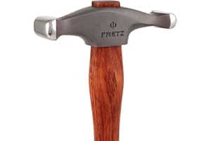 Fretz HMR-2 Wide Raising Hammer - for Metalsmiths, Jewelers and Jewelry Making - Rose Wood Handle, 420 Stainless Steel