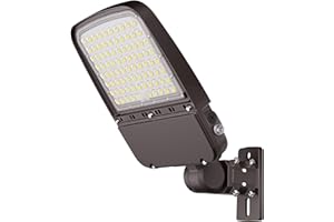 CINOTON 240W/200W/150W LED Parking Lot Light Outdoor 36000LM, 100-277V Dusk to Dawn IP65 Waterproof Commercial Street Light with Arm & Slipfitter Mount for Warehouse, 5000K Daylight ETL Listed 1 Pack