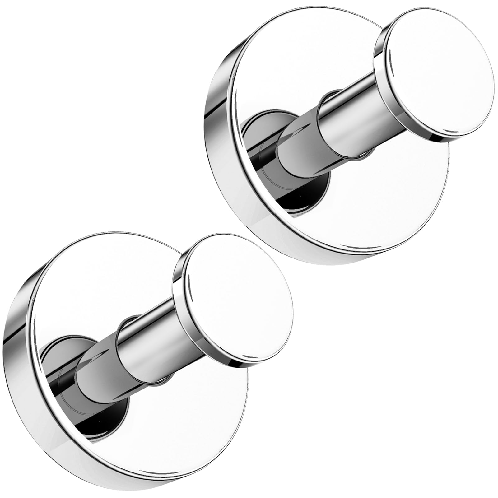 Photo 1 of KaloTidy Heavy-Duty Suction Cup Hooks for Shower, Bathroom, Glass, Smooth Tile – Waterproof, Rustproof, Removable, Strong Hold, No-Drill Hooks for Towels, Loofah, Robes (Chrome, 2-Pack)