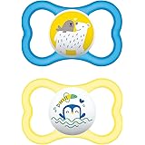 MAM Air Modern Pacifiers (2 Pack), MAM Sensitive Skin Pacifier 16+ Months, Best Pacifier for Breastfed Babies, Baby Boy Pacif