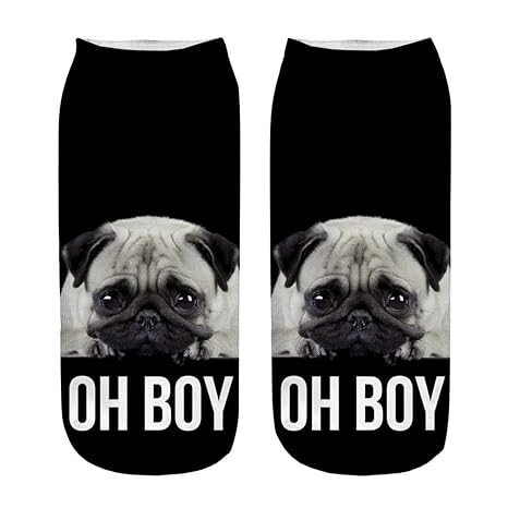 Ostern beste Geschenke !!! Beisoug Nette Populäre Lustige Unisex Kurze 3D Hund Cartoon Gedruckt Fußkettchen Lässige Socken (2