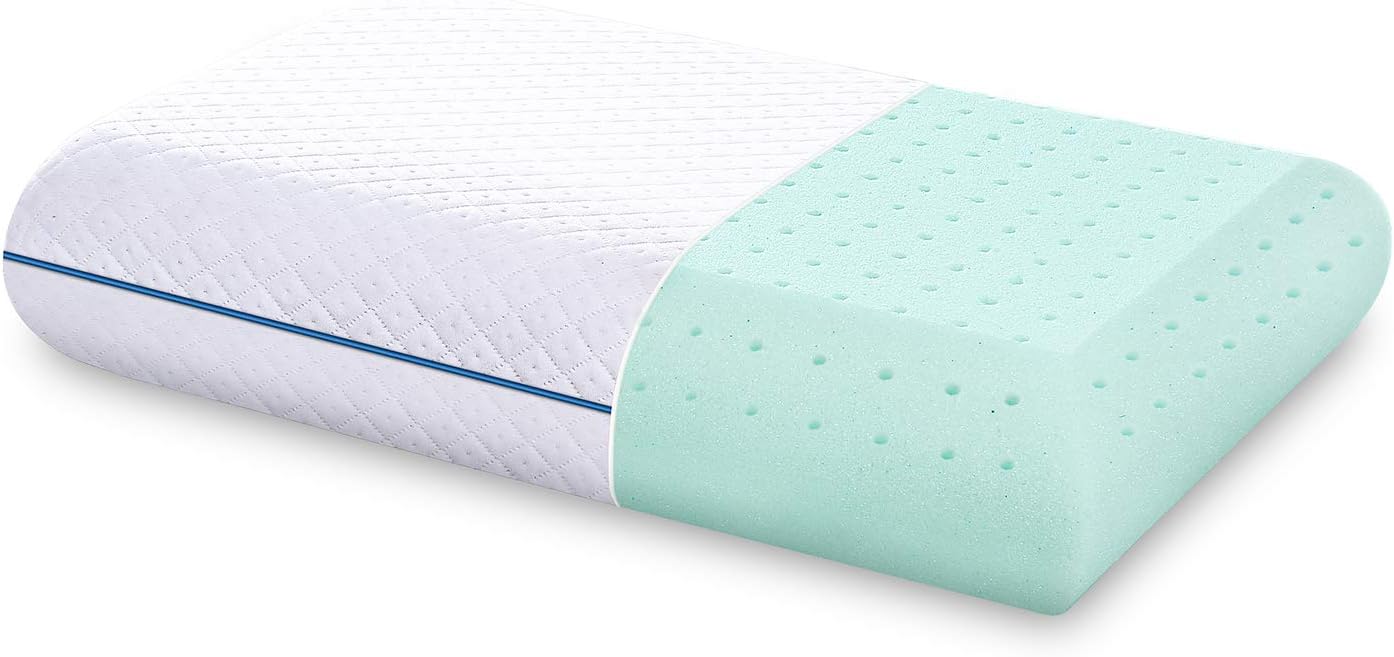 DOYEE Gel Memory Foam Pillow for Sleeping with Washable Removable Cooling Cover, Queen Size