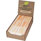 Orange Zest Scented Natural Soap Bars (12 Bars), 3.5oz Moisturizing French Triple Milled Soap Bars Enriched with Shea Butter - Pure Plant Oil Bath & Body Bars