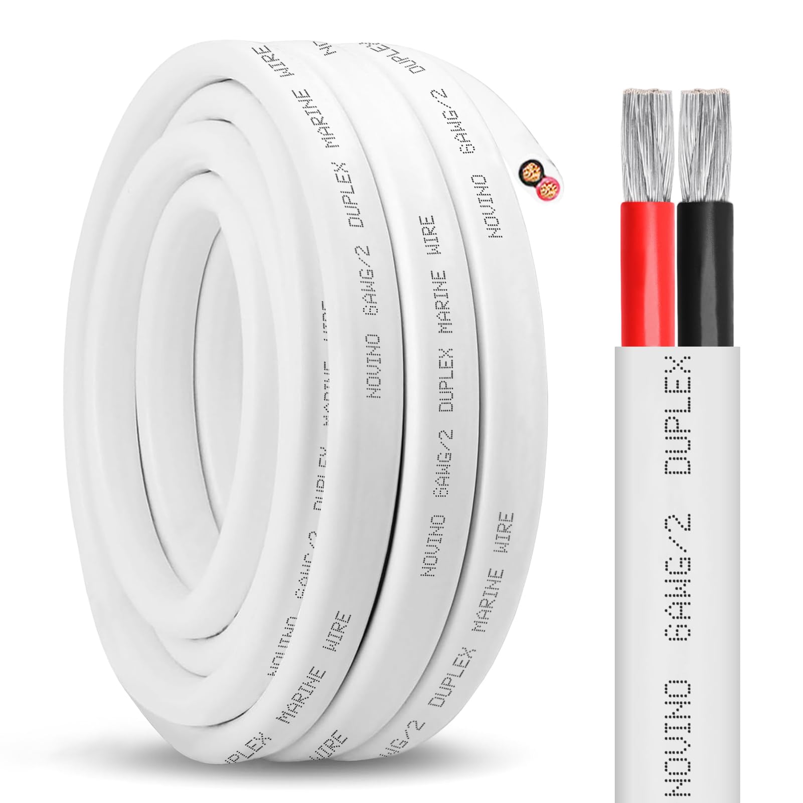 Photo 1 of 6 Gauge Marine Wire Duplex Marine Grade Wire,6 AWG 50ft Tinned Copper Boat Electrical Cable for Boat/Automotive/RV/Camper Outdoor Use