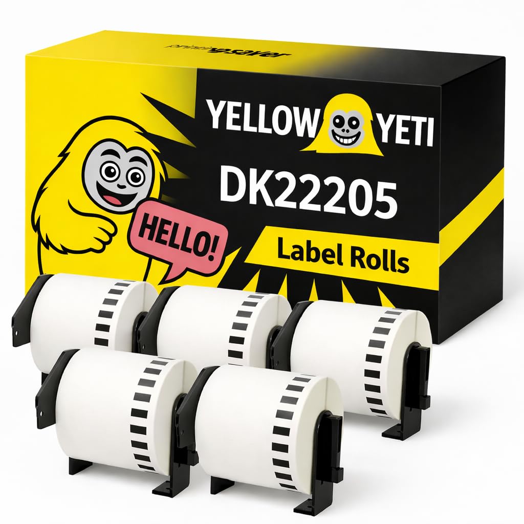 DK-22205 Continuous Label Roll 62mm x 30.48m Compatible with Brother QL Label Printers QL-500/700/800/1050(5pcs)