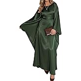 Bsubseach Women Plus Size Kaftan Dresses Moo Moos for Women Swimsuit Cover Up Swimwear Batwing Satin Caftan Beach Dress