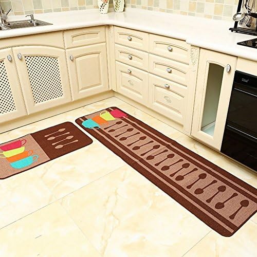 Seamersey Home and Kitchen Rugs 2 Pieces 4 Size Decorative Non-Slip Rubber Backing Doormat Runner Area Mats Sets