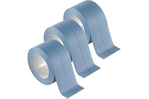 BOGUISH 3 Rolls 10.5 Feet Caulk Tape Waterproof Sealing Self Adhesive, Caulking Sealant Strip for Bathroom Toilet Kitchen Countertop Blue