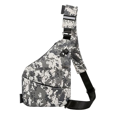 MKchung Unisex Camo Chest Packs Messenger Bag Nylon Sports Shoulder Handbag/Grey