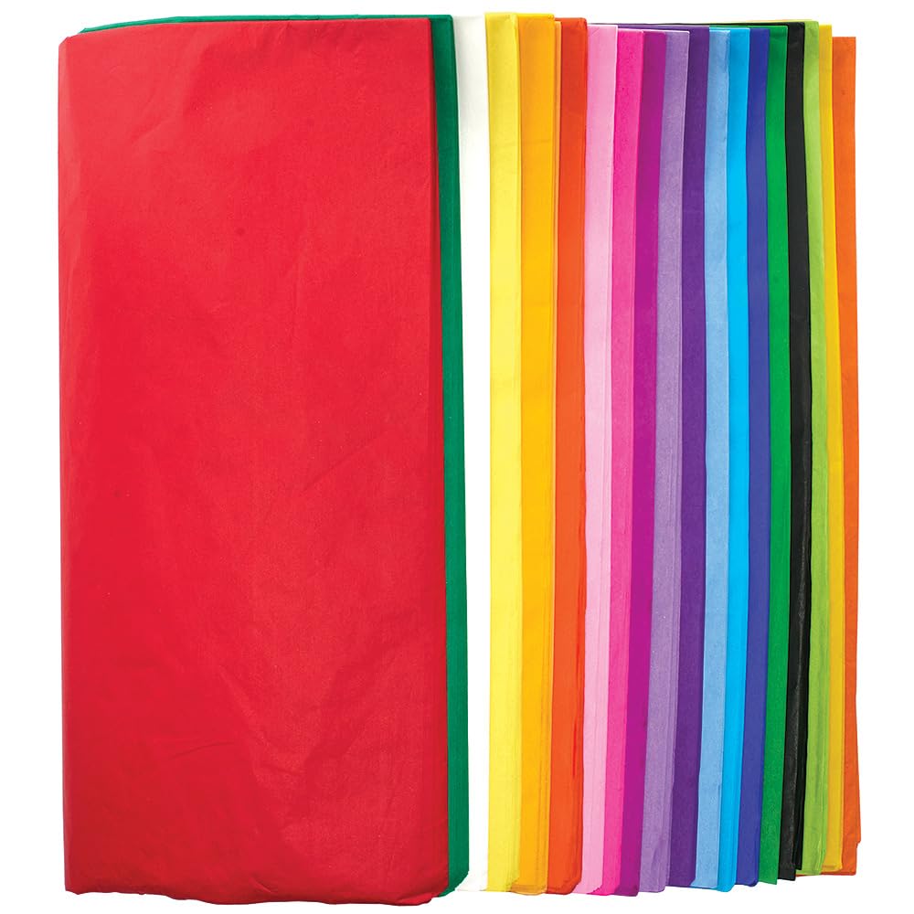 Baker Ross FE434 Tissue Paper Class Pack - Pack of 300 Sheets, Tissue paper for Wrapping Gifts, Kids Arts and Crafts Supplies