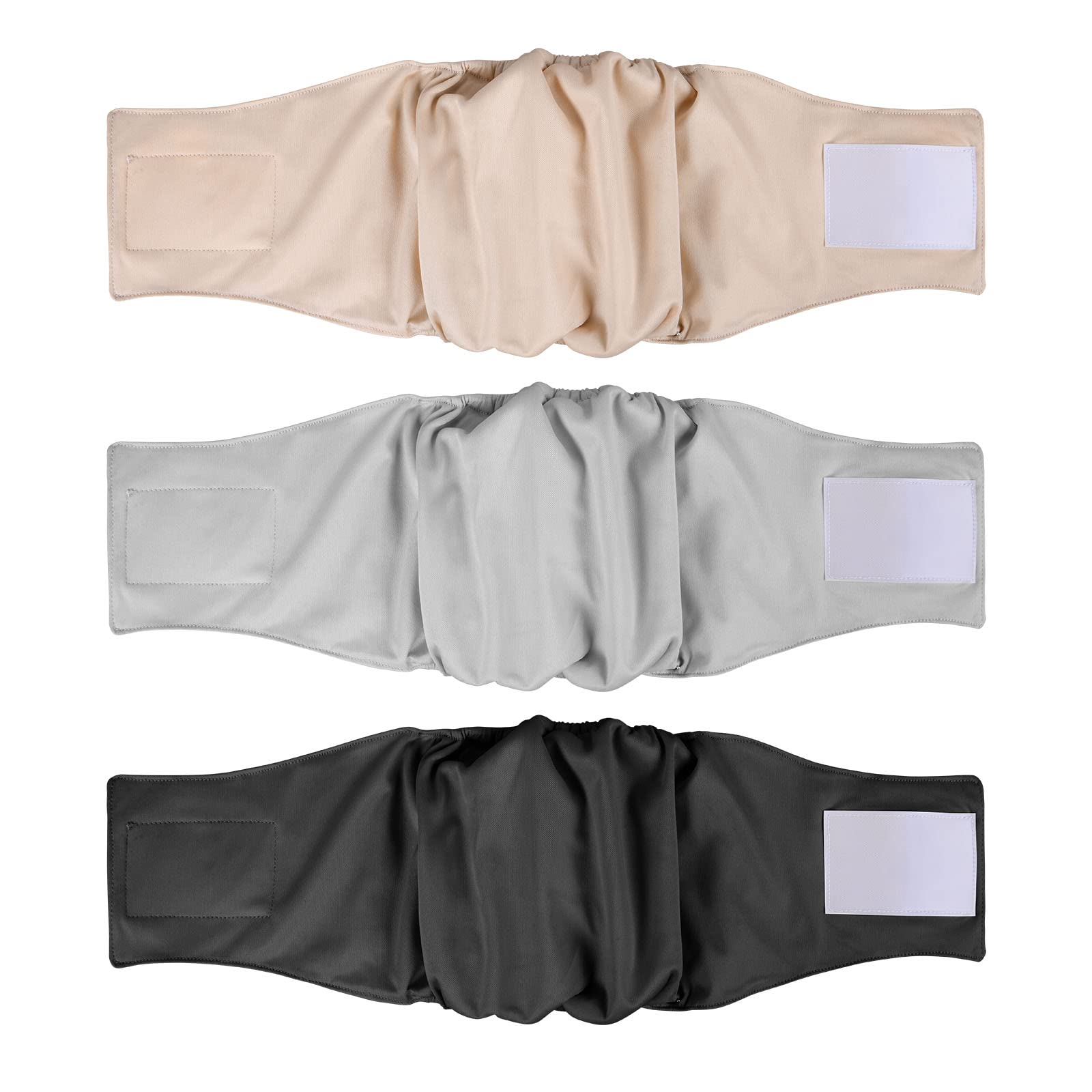 VSSHE Reusable Dog Diapers, 3 Pack Super Absorbent Washable Dog Nappies Male, Comfortable Eco Friendly Pet Diapers Sanitary Panties, Dog Incontinence Pants for Small/Medium/Large Dogs(M)