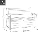 Keter Signature Outdoor Storage Bench 227L DecoCoat Wood-Look Resin view 7