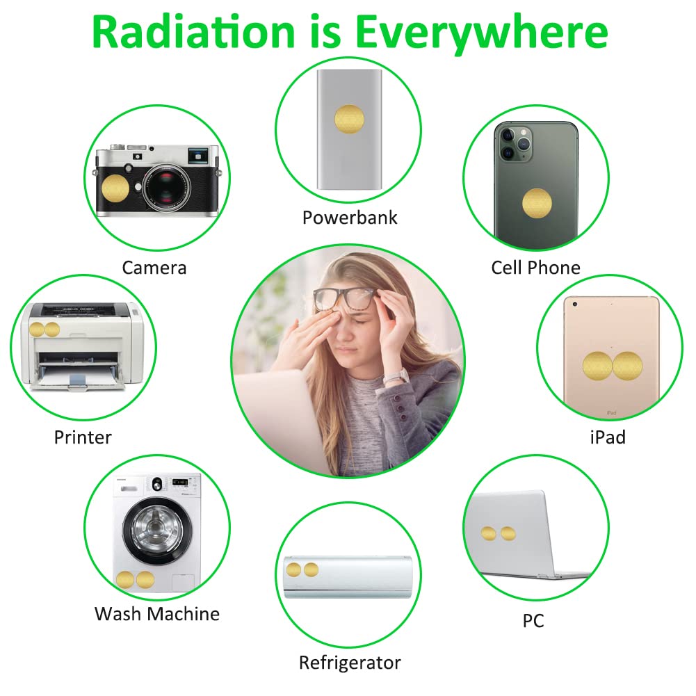 8PCs Protection Cell Phone Sticker, 5G New Phone Protector, 360 Round Block Electromagnetic Waves for Mobile, Computer, Radio, Laptop, Tablet PC, WiFi Router, TV, All E-Devices!